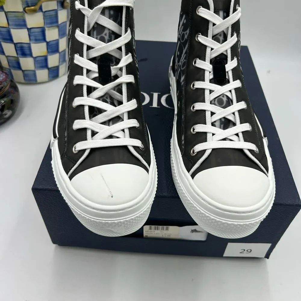Men's Dior B – 23 oblique high top sneakers size 44 made in Italy